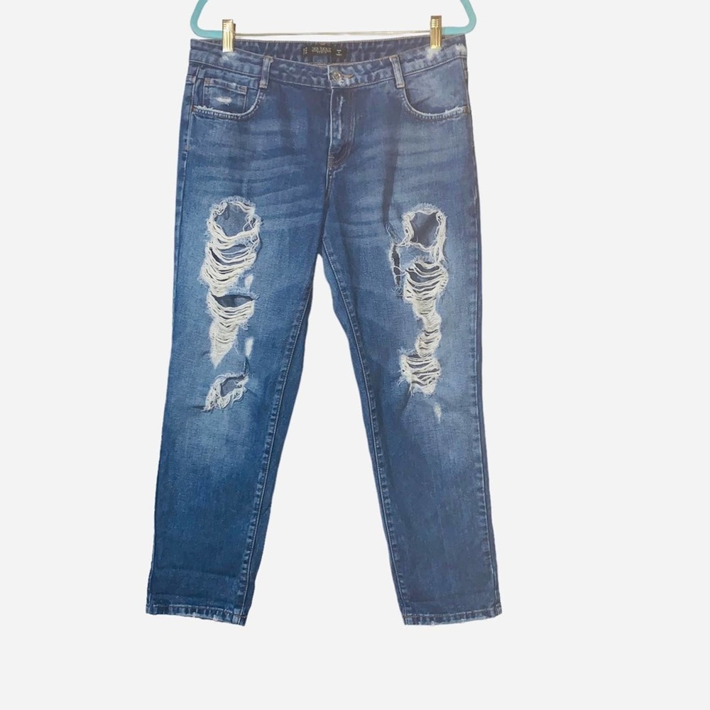 Zara ripped distressed jeans sz 8